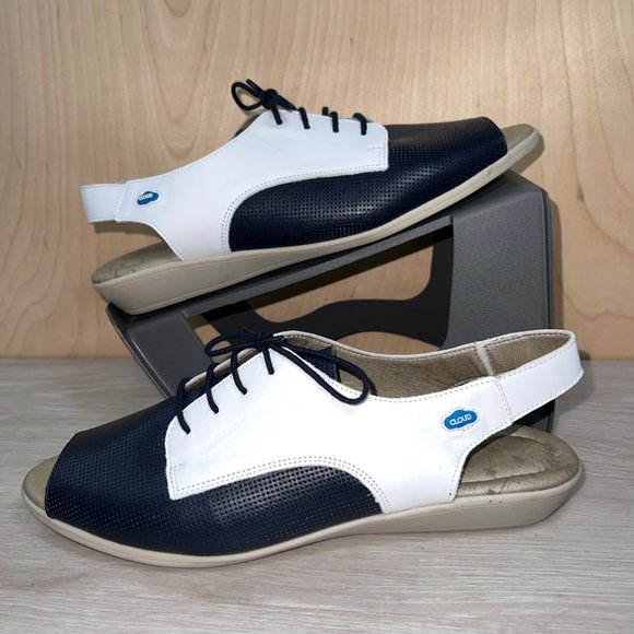 Cloud Footwear Shoes - Cloud Footwear Cleone Slingback Sandals Navy Blue/White Women's 9